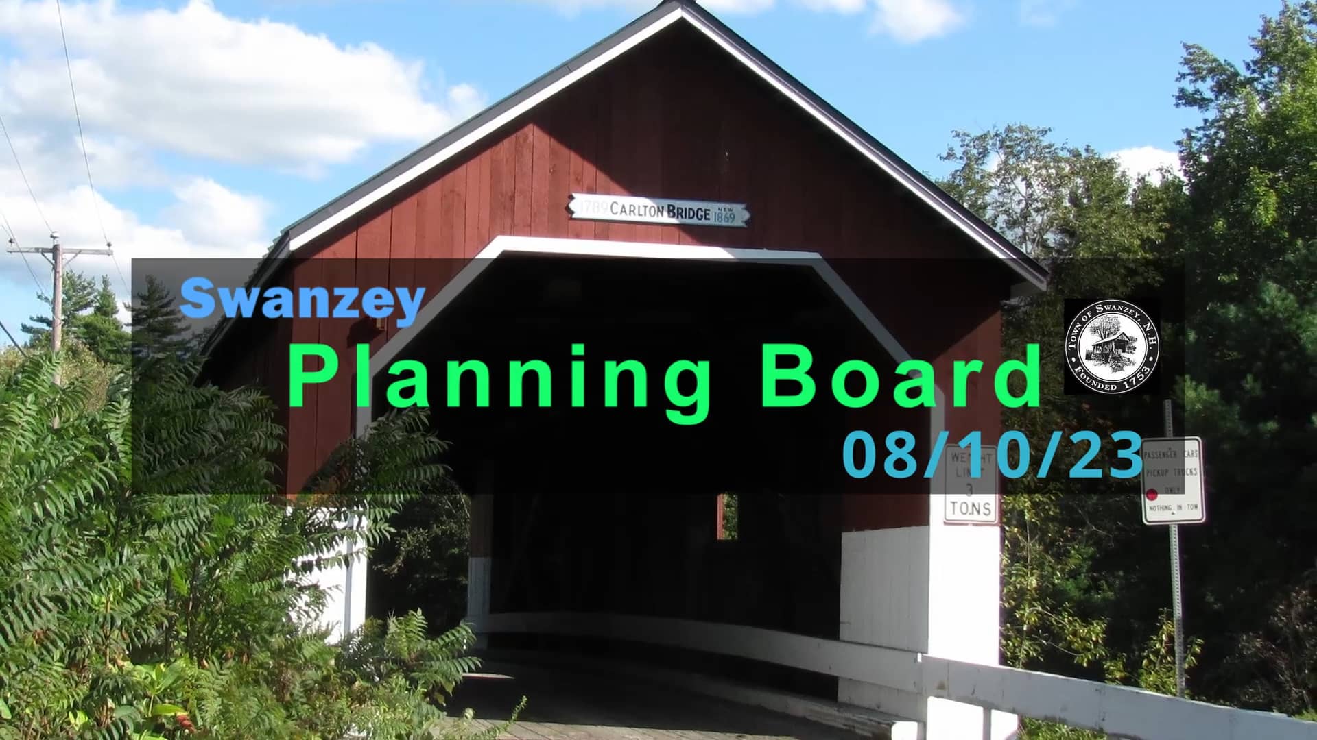 Swanzey Planning Board August 10th, 2023 on Vimeo