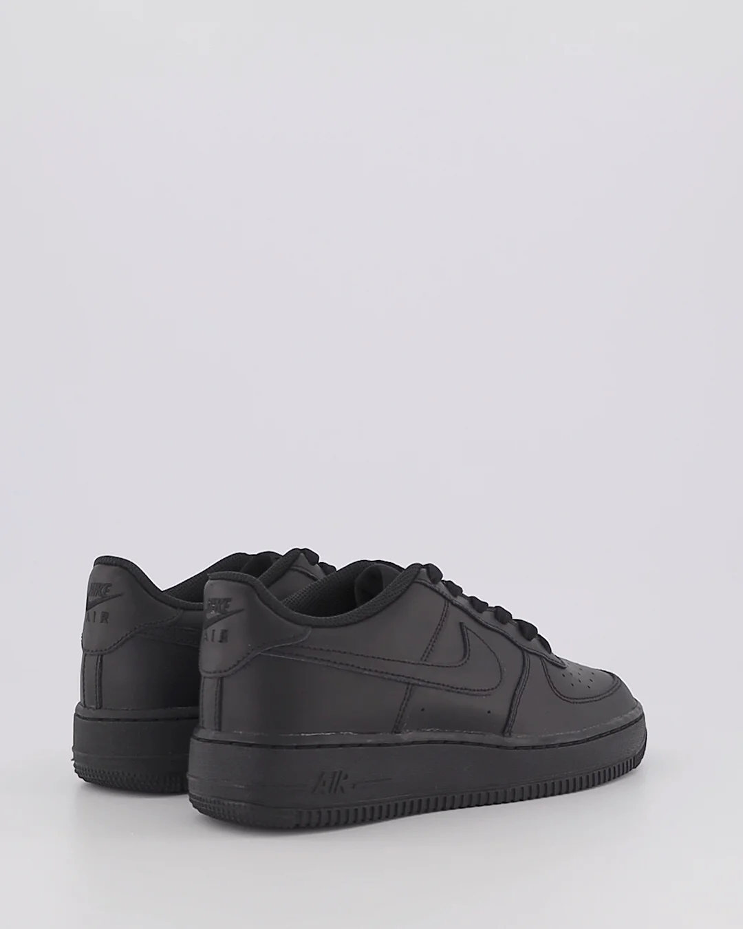 Nike black leather air force 1 clearance