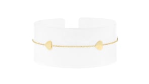 Italian 14kt Yellow Gold Heart Station Bracelet