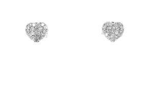 20 ct. t.w. Pave Diamond Heart Stud Earrings in Sterling Silver