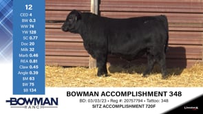 Lot #12 - BOWMAN ACCOMPLISHMENT 348