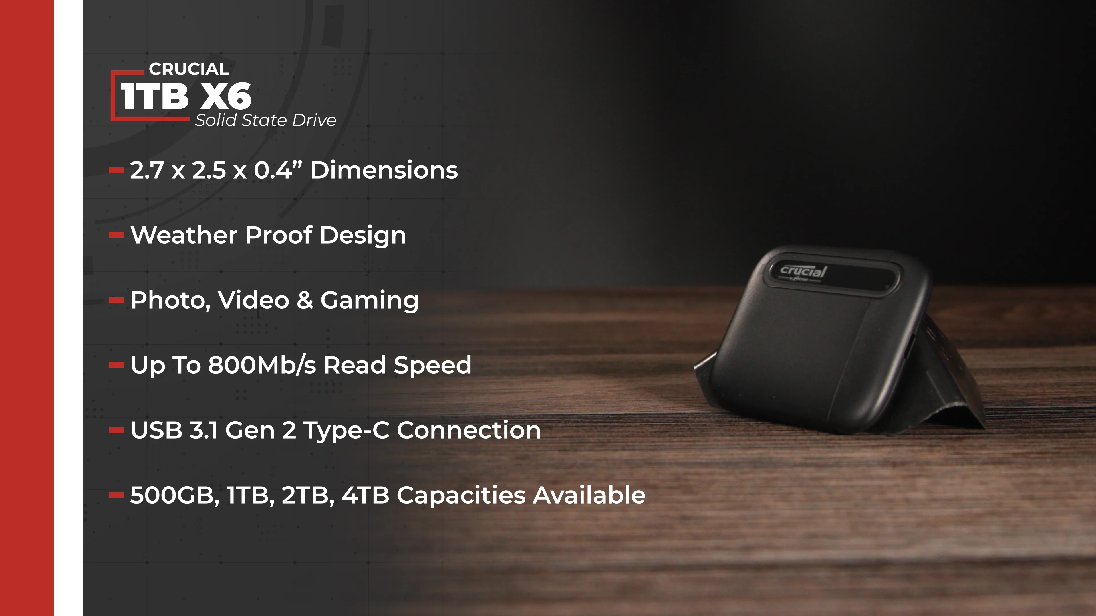 Crucial 1TB X6 Portable SSD CT1000X6SSD9 B&H Photo Video Crucial 1TB X6 Portable SSD CT1000X6SSD9 B&H Photo Video