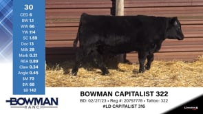 Lot #30 - BOWMAN CAPITALIST 322