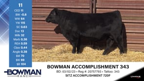 Lot #11 - BOWMAN ACCOMPLISHMENT 343