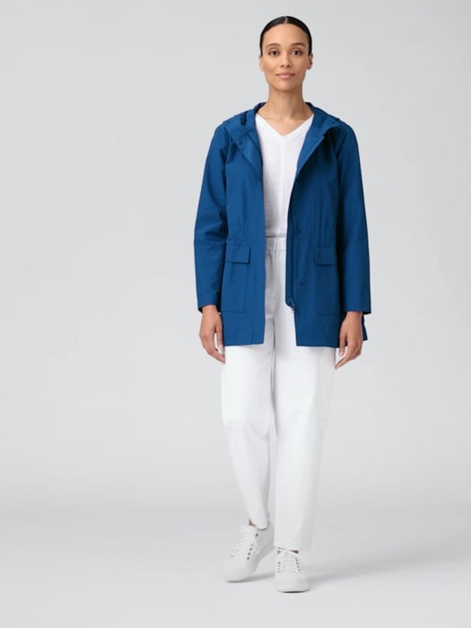 Light Cotton Nylon Hooded Coat | EILEEN FISHER Light Cotton Nylon Hooded Coat | EILEEN FISHER