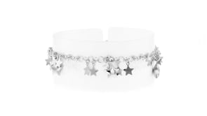 Italian Sterling Silver Star Drop Bracelet. 7"