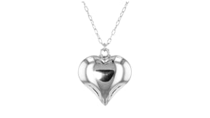 Italian Sterling Silver Heart Pendant Necklace