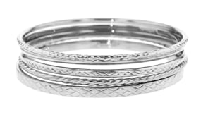Sterling Silver Jewelry Set Five Bangle Bracelets