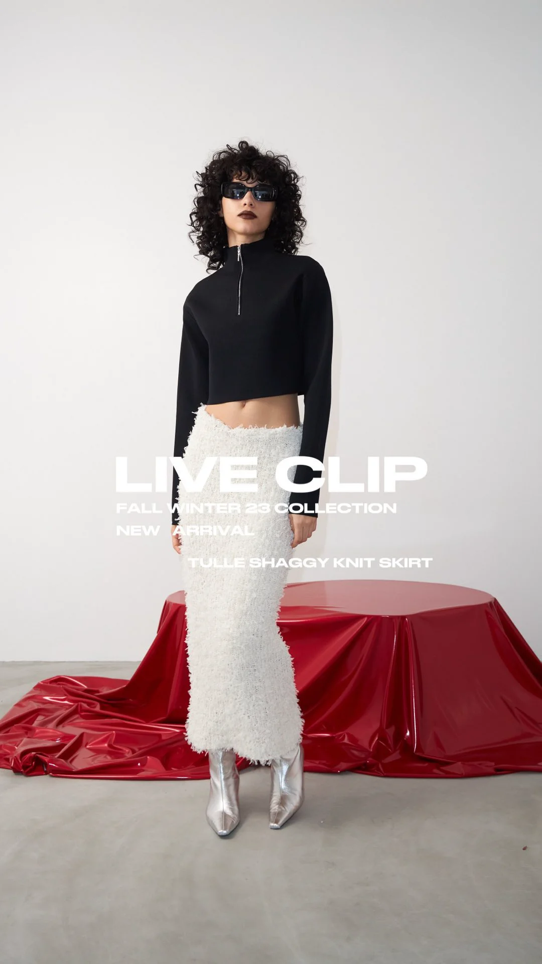TULLE SHAGGY KNIT SKIRT(F IVORY): BOTTOMSjosemoon TULLE SHAGGY KNIT SKIRT(F IVORY): BOTTOMSjosemoon