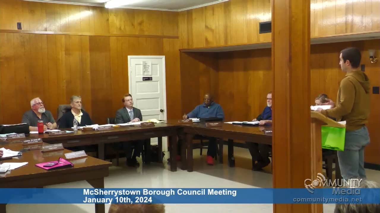 McSherrystown Borough Council Meeting 1/10/2024 on Vimeo
