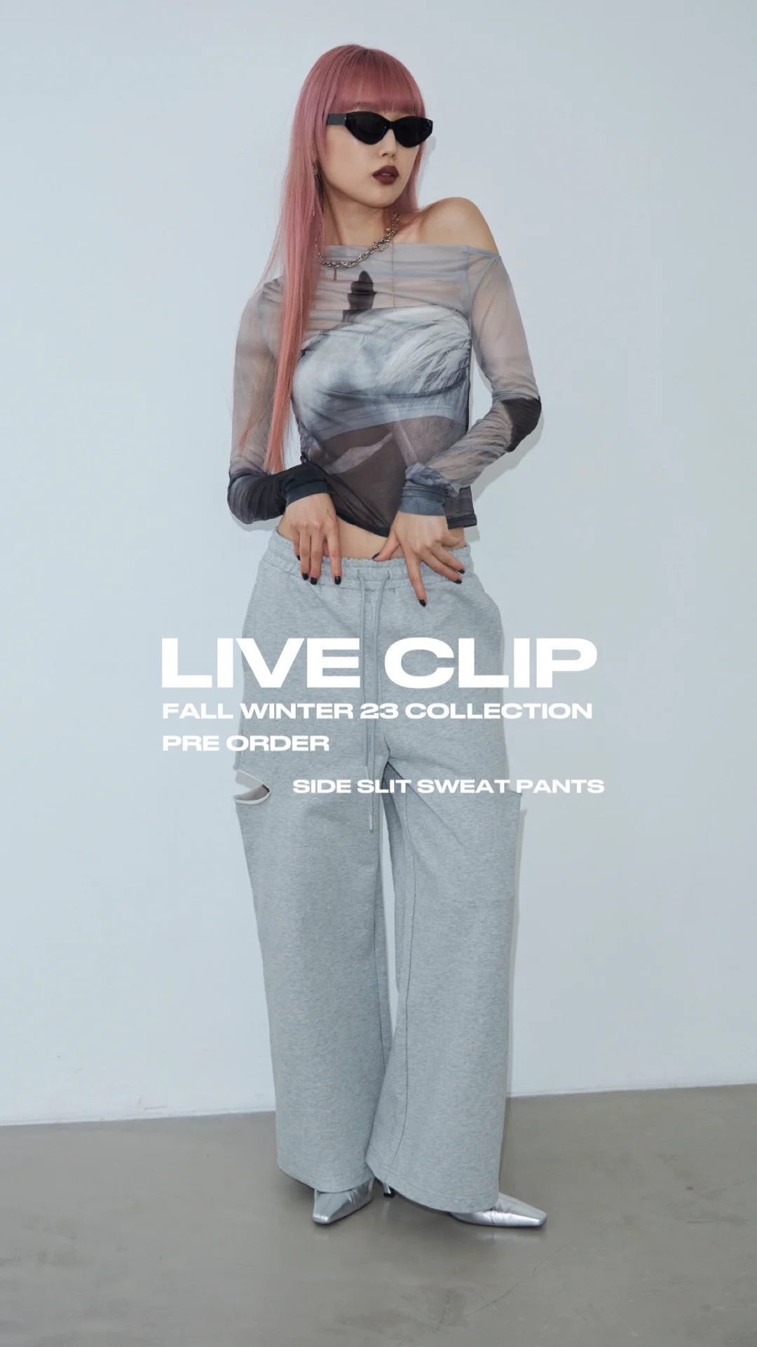 SIDE SLIT SWEAT PANTS(F WHITE): BOTTOMSjosemoon