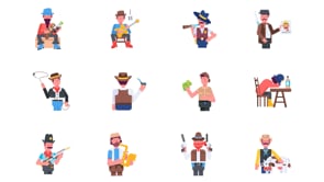 Animated Flat Cowboy Characters, an Icon by Prosymbols (Thumbnail 11 of 11)