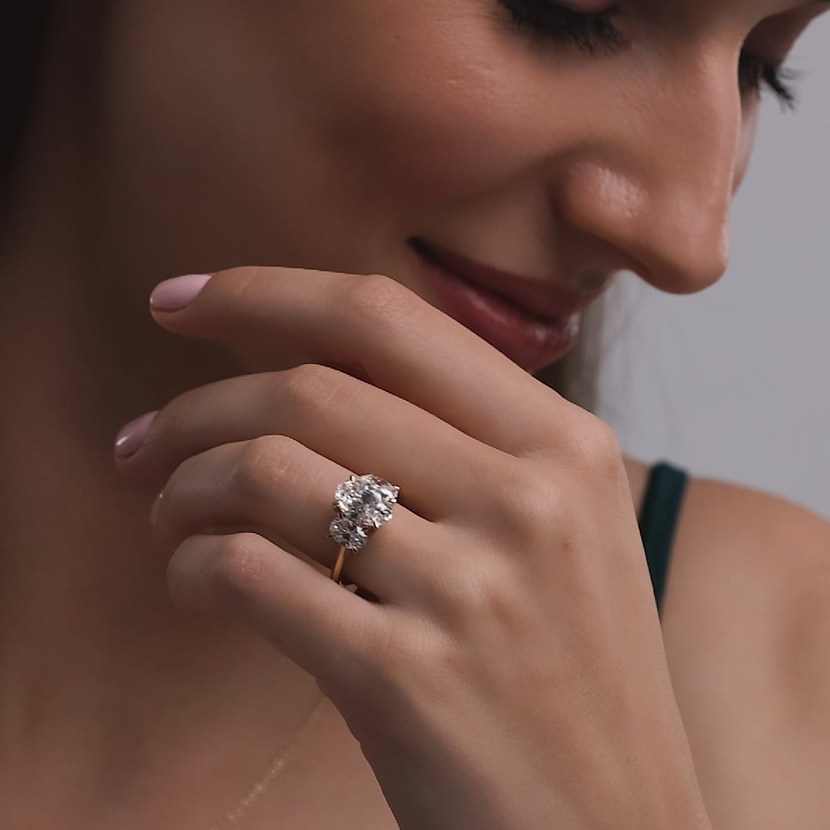 product video for 2 ctw Oval Lab Grown Diamond Three-Stone Ring