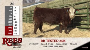 Lot #26 - RB TESTED 26K