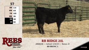 Lot #57 - *** OUT *** RB RIDGE 21L