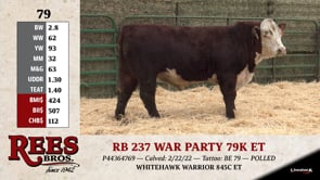 Lot #79 - RB 237 WAR PARTY 79K ET