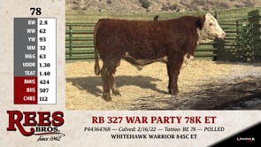 Lot #78 - RB 327 WAR PARTY 78K ET