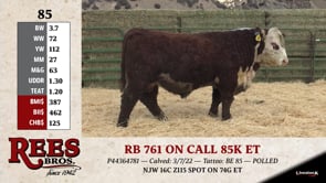 Lot #85 - RB 761 ON CALL 85K ET