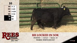 Lot #10 - RB LOCKED IN 50K