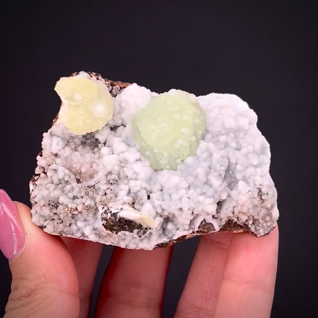 Adamite on Calcite