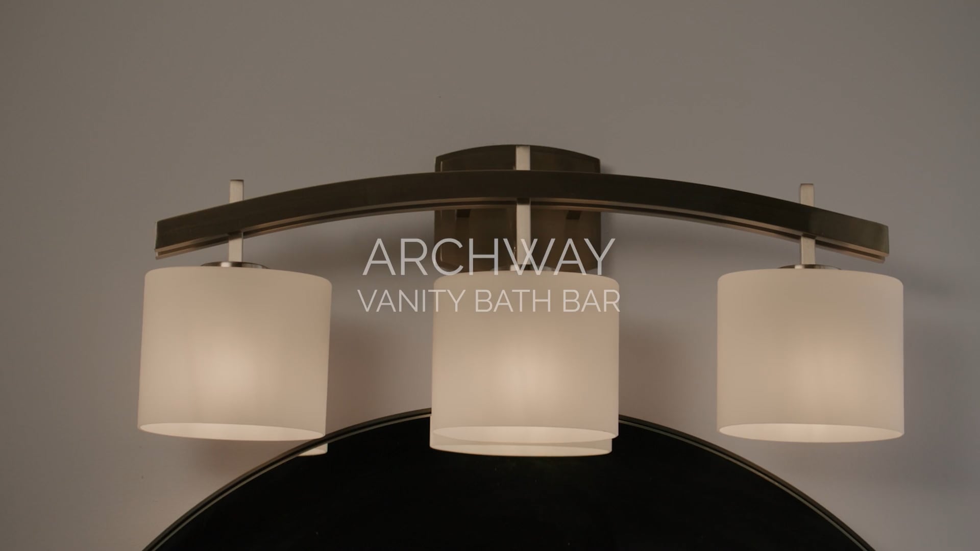 Textile Archway 3-Light Bath Bar, Oval, Cream Fabric Shade