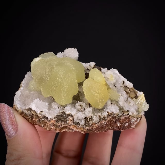 Adamite on Calcite