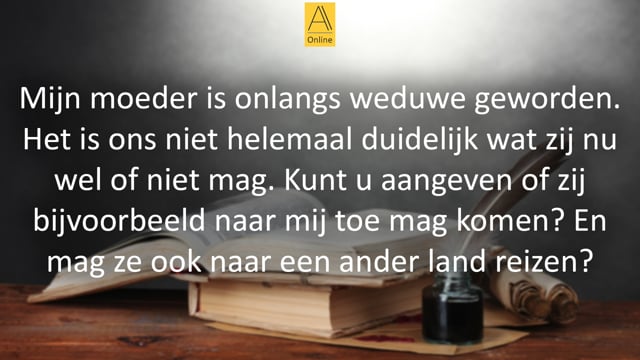 Wat mag een weduwe niet?