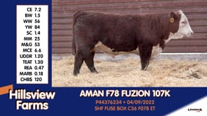 Lot #107K - AMAN F78 FUZION 107K