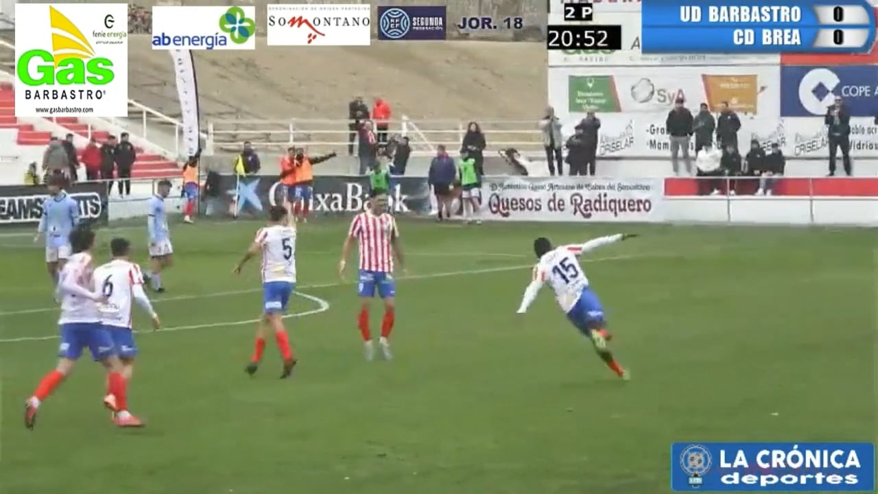 LOS GOLES DEL PARTIDO (La Unión Sigue Imparable) UD Barbastro 2-1 CD Brea / Jor. 18 - Segunda Rfef