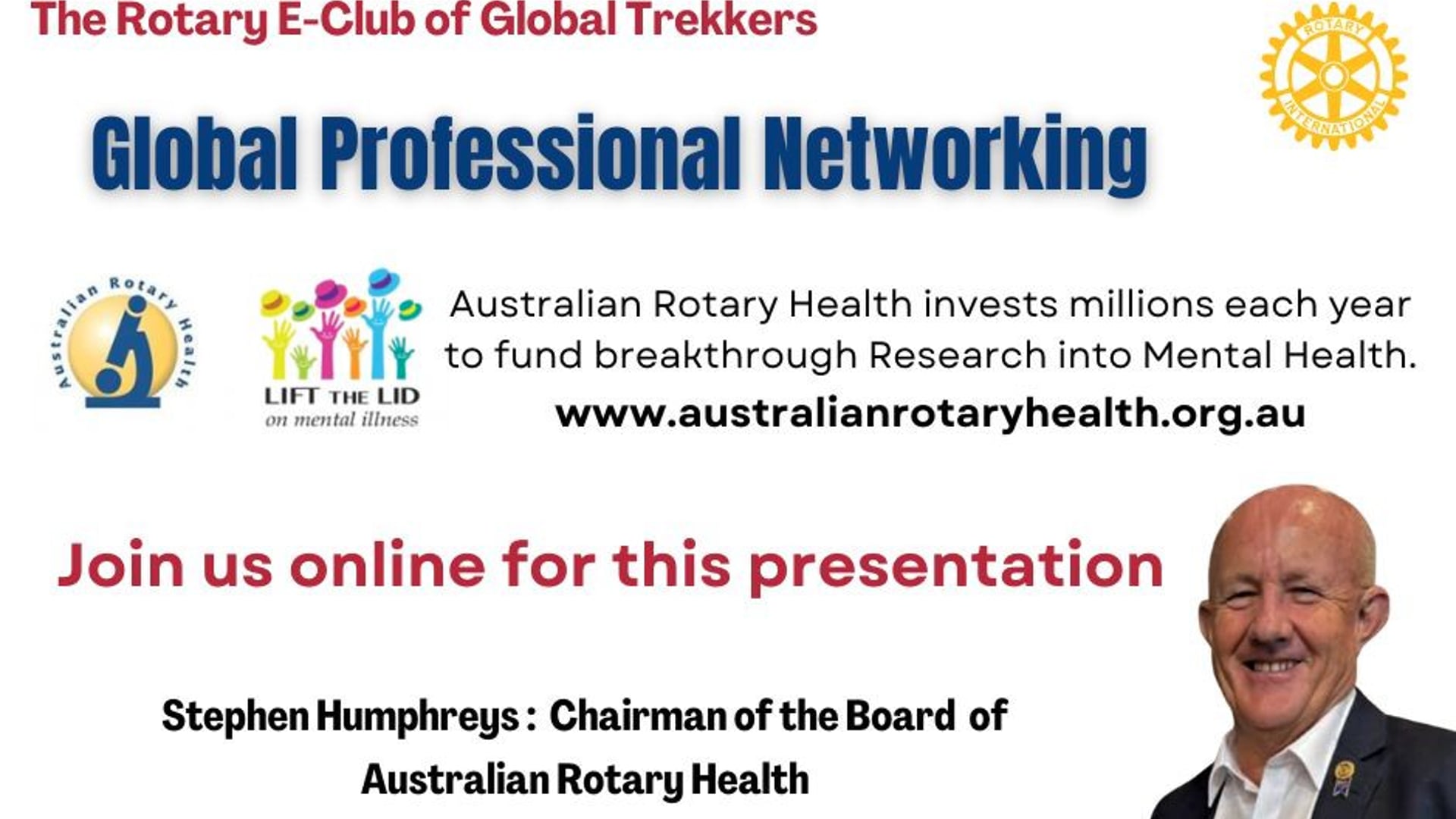 Jan 8th 2024 - Stephen Humphreys - Australian Rotary Health