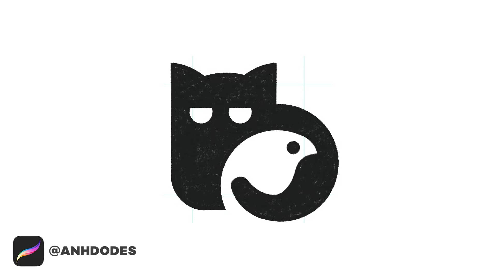Negative Space Cat Bird logomark design process credit: @anhdodes - Anh ...