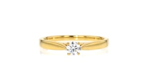 25 Carat Lab-Grown Diamond Solitaire Ring in 18kt Gold Over Sterling