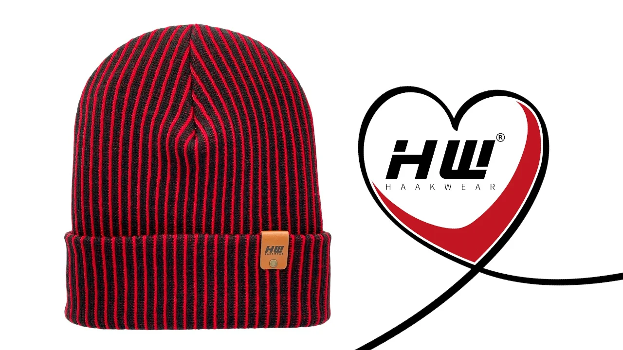 サマーニット帽[ORDINARY HOLIDAY] STRIPE RIBBED NOCUFF BEANIE HAAKWEAR Cuffed Wide Ribbed Striped Beanie / Hat, Black