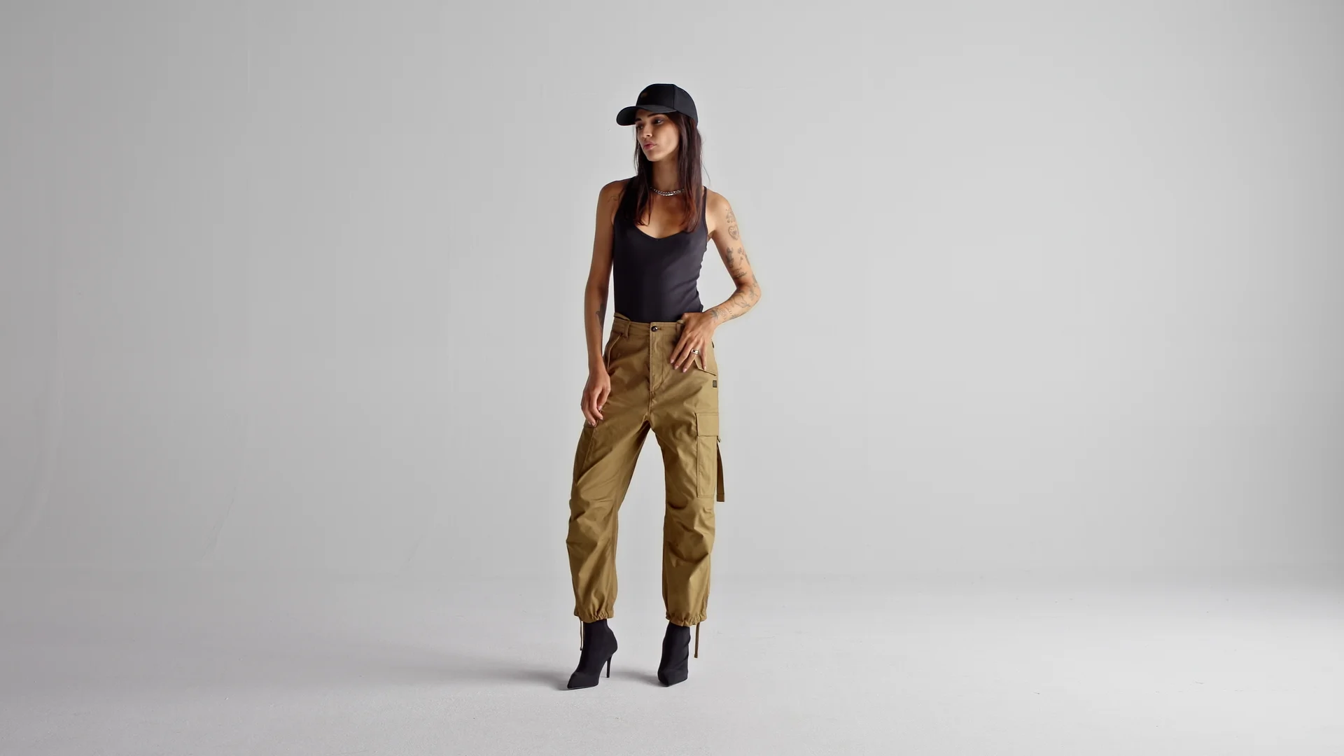 G-STAR Pantaloni Cargo Cropped Drawcord Per Donna - Modello Casual Con Coulisse