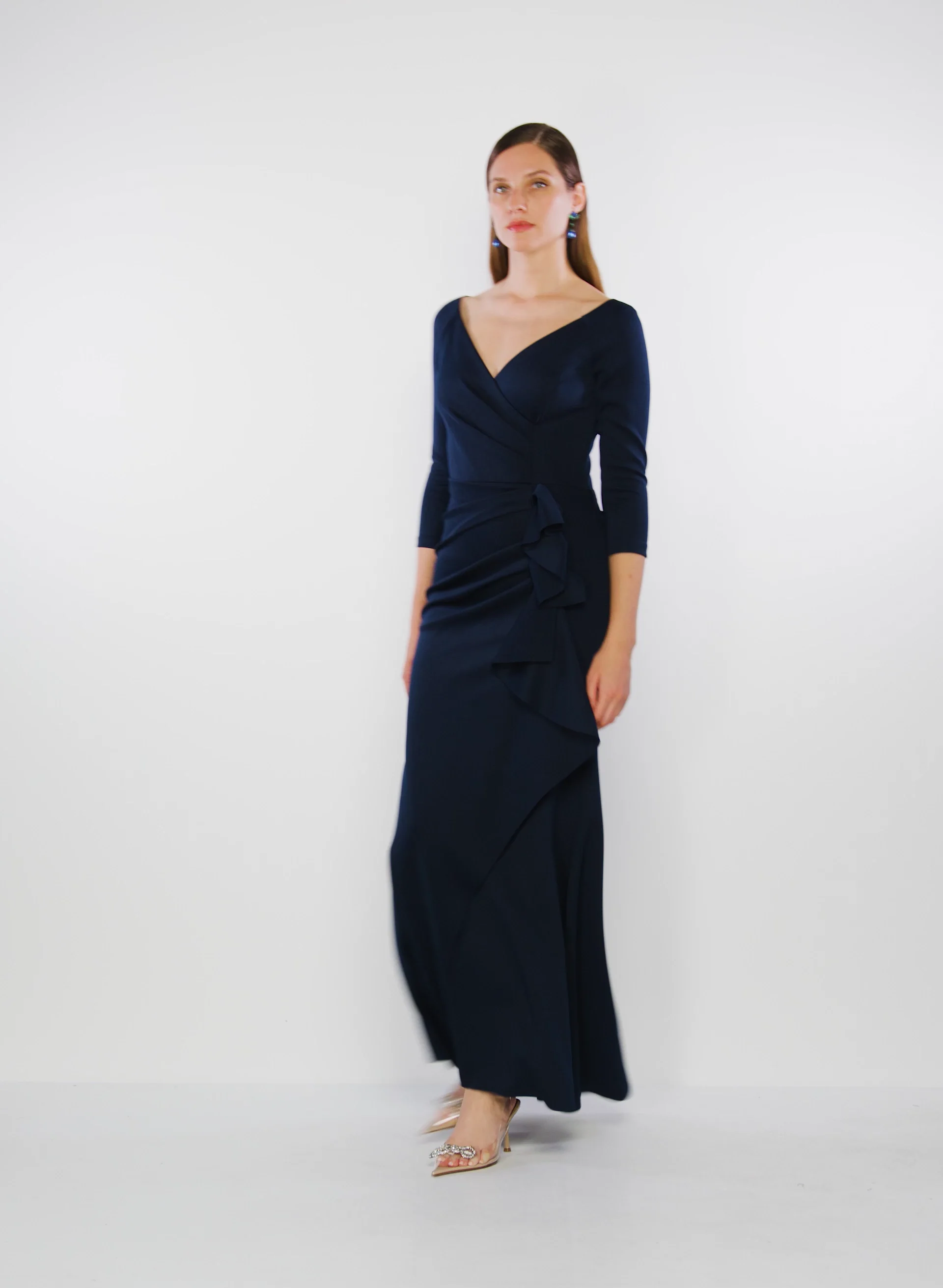 V-Neck Ruffle Detail Dress V-Neck Ruffle Detail Dress
