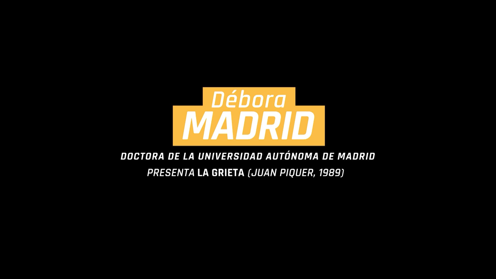 Débora Madrid presenta «La grieta»