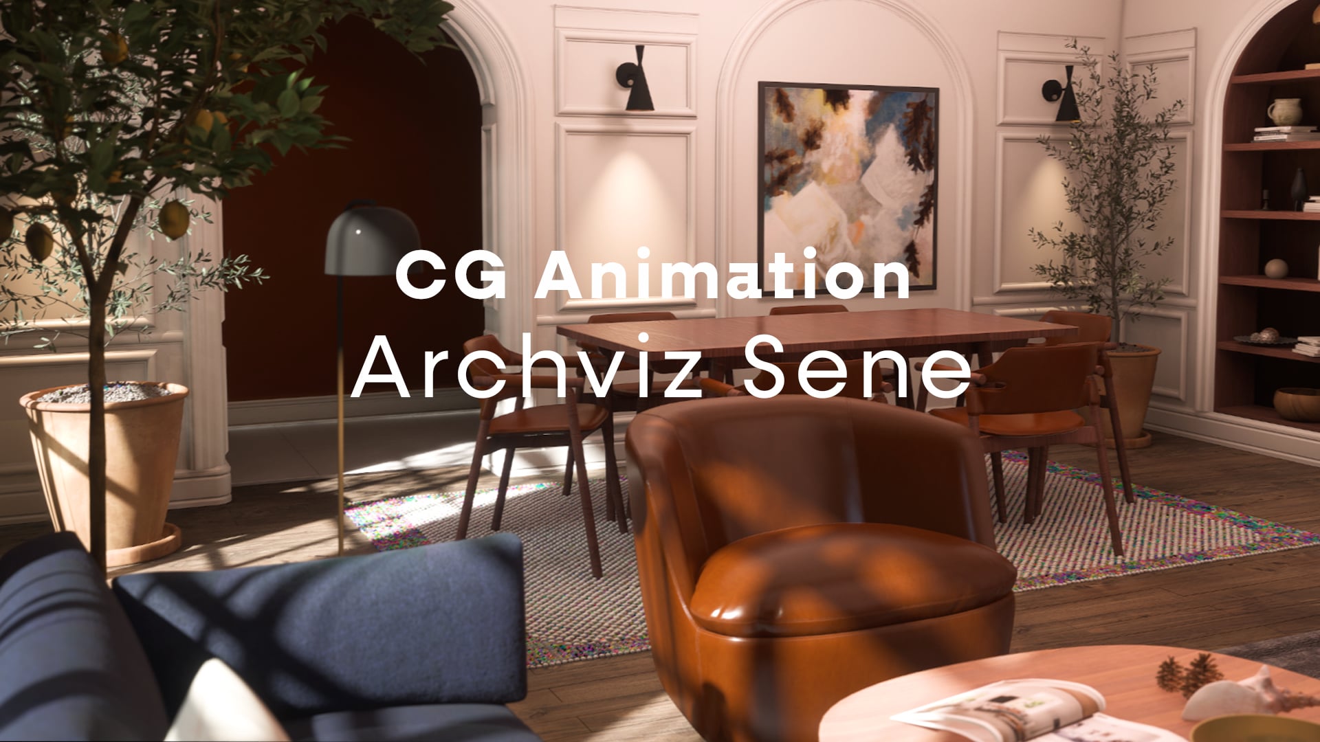 Classic and Contemporary Fusion: Lounge Space Visualized by Unreal Engine