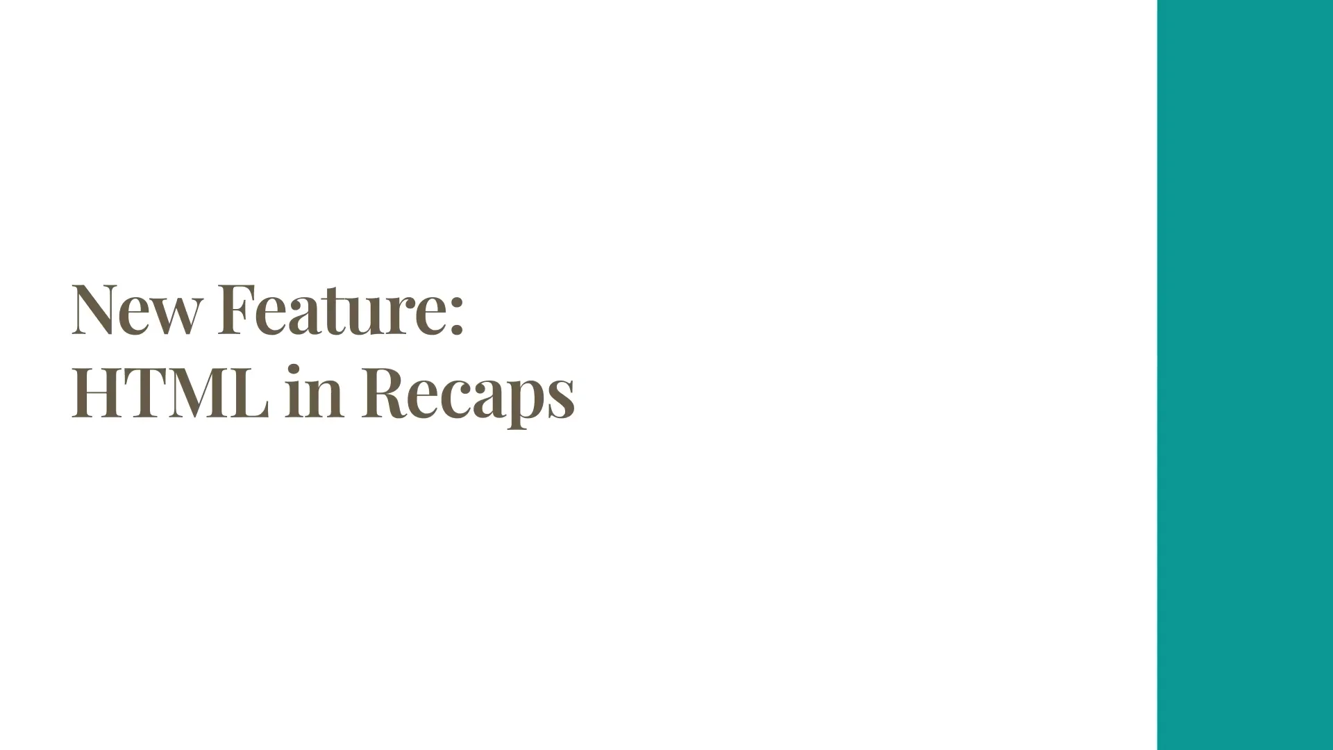 HTML in Recaps (1) on Vimeo
