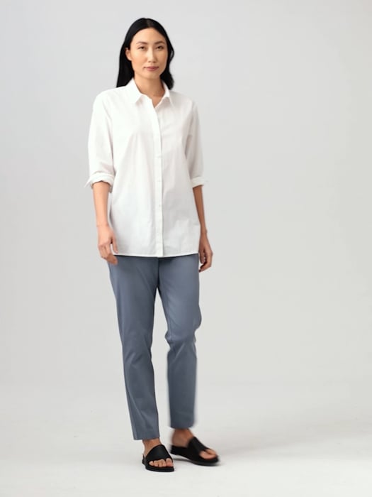 Cotton Blend Ponte Slim Pant