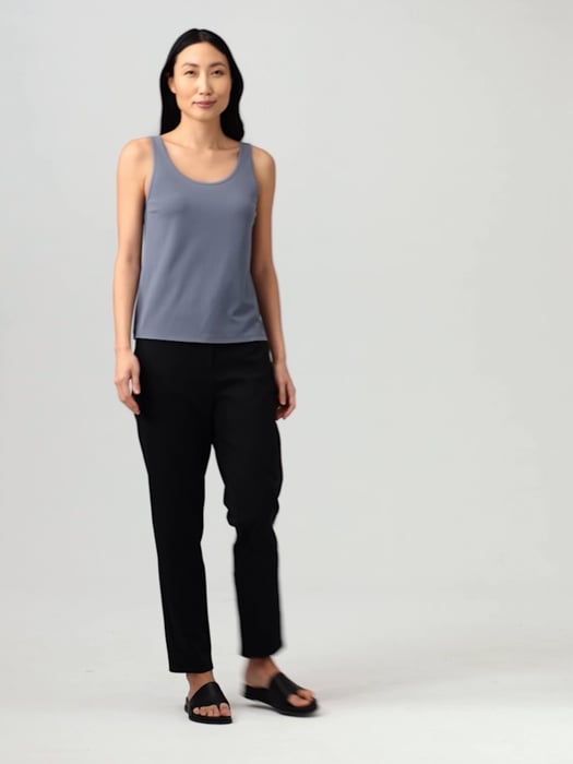 EILEEN FISHER WOMENS Silk Sleeveless Stretch Pullover Tank Top Blue Size L  $71.89 - PicClick AU