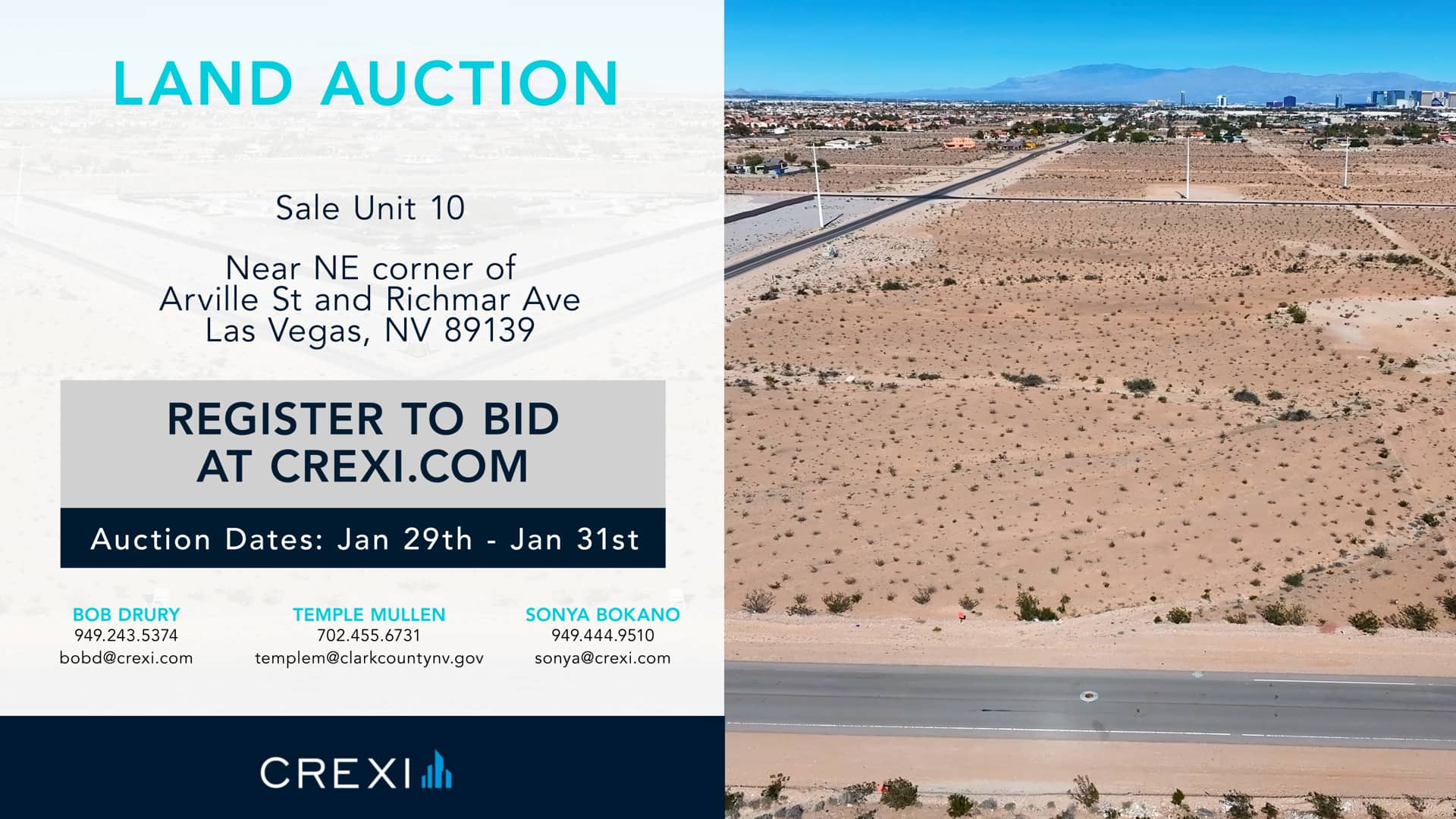 Land for Sale Sale Unit 10 Near NE corner of Arville St and Richmar