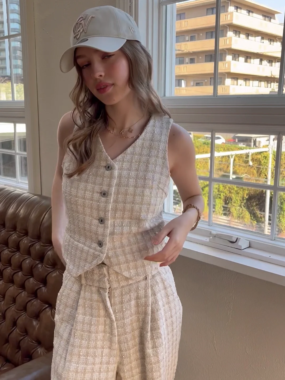 2WAY TWEED CHECK BEST JUMPSUIT/2WAYツイードチェックベスト 2WAY TWEED CHECK BEST JUMPSUIT/2WAYツイードチェックベスト