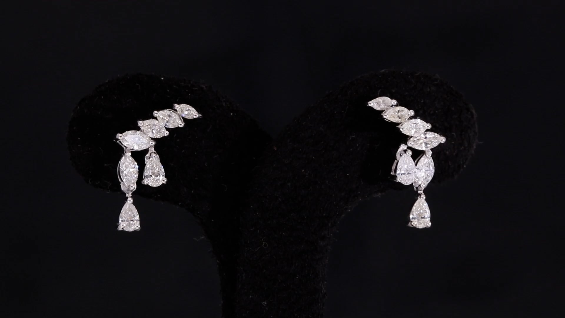 Boucles D'oreilles Pendantes CZ Blanc Argent 925 - Style Art Deco, Pour Mariage, Anniversaire, Cadeau
