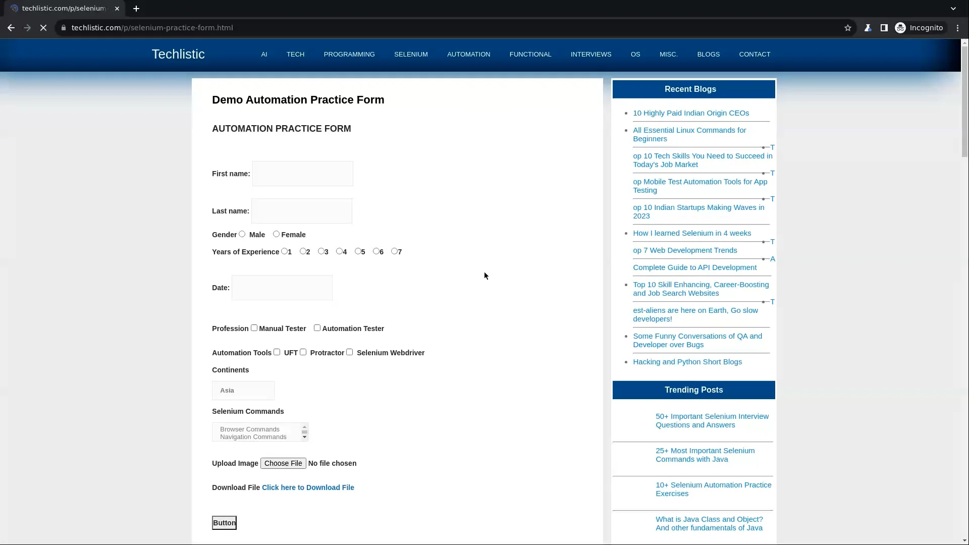Sample Application Form on Vimeo
