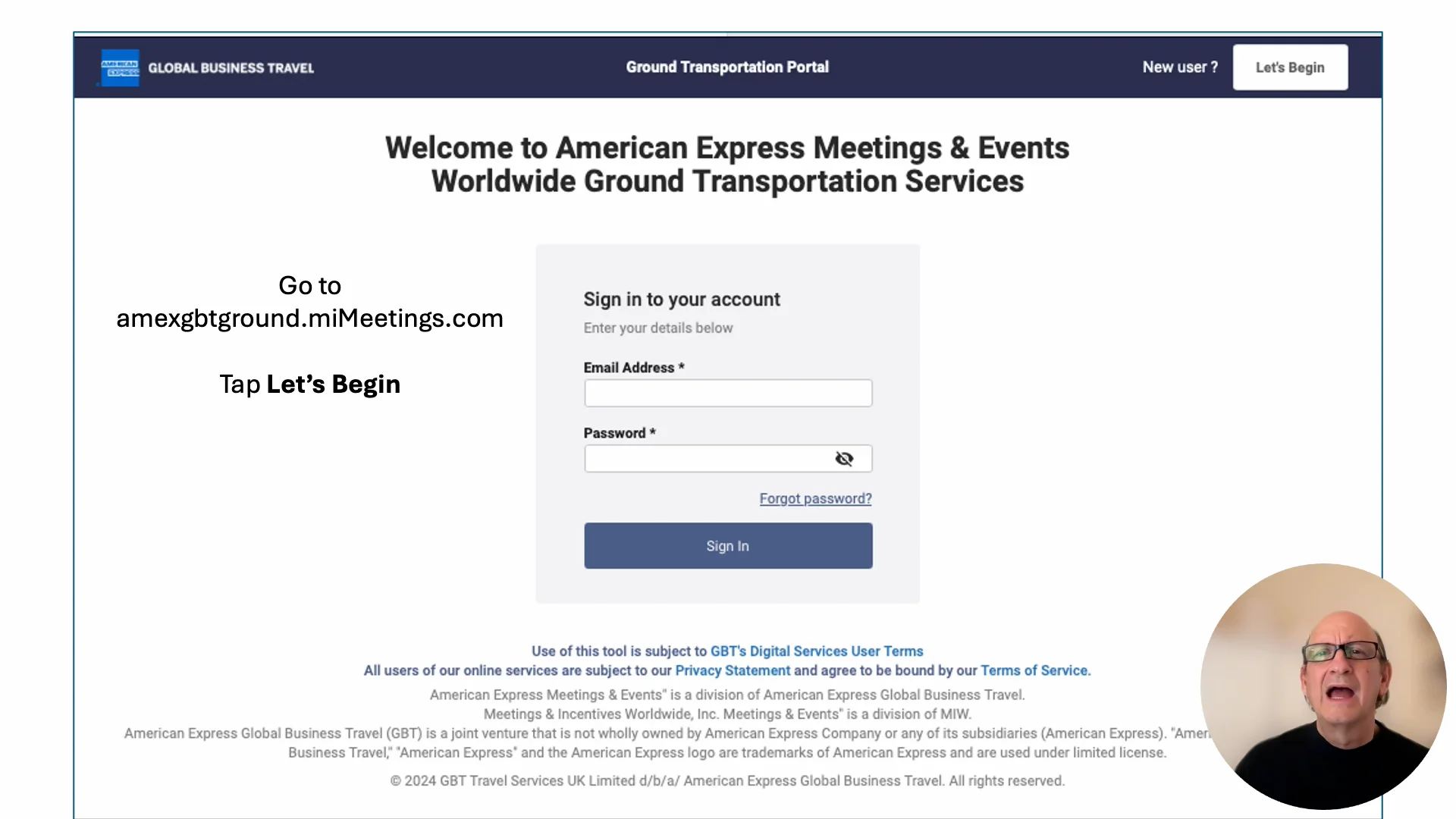 AMEX GBT Login Process on Vimeo