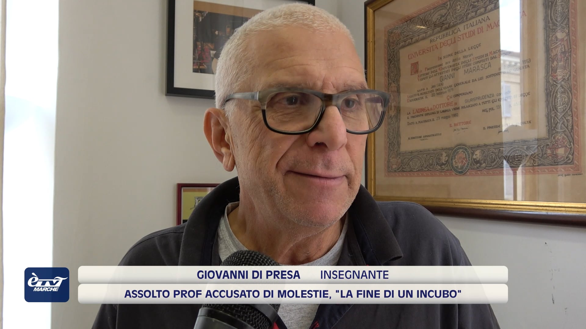 Assolto prof. accusato di molestie, Giovanni Di Presa: 