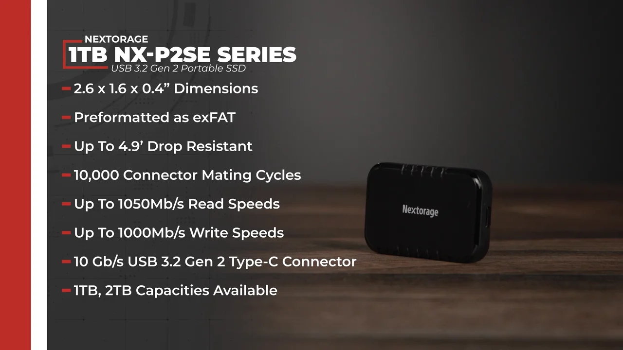 Nextorage 2TB NX-P2SE Series USB 3.2 Gen 2 Portable SSD Nextorage 2TB NX-P2SE Series USB 3.2 Gen 2 Portable SSD