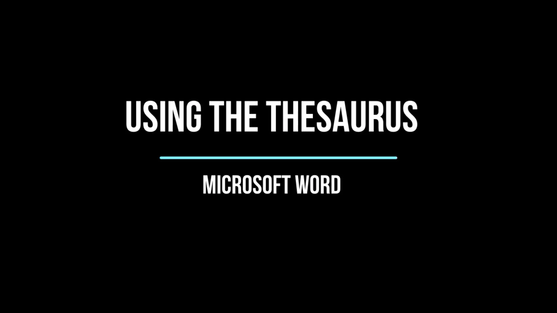 UNIV106 Using the Thesaurus on Vimeo