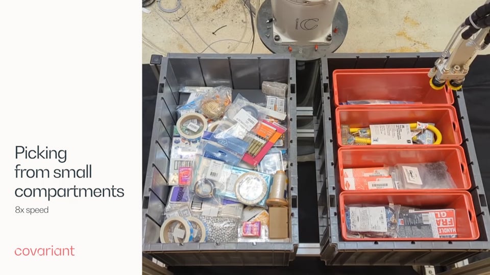 Picking CPG items from segmented tote