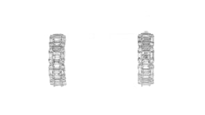 2.00 ct. t.w. Round and Baguette Lab-Grown Diamond Hoop Earrings in 14kt White Gold
